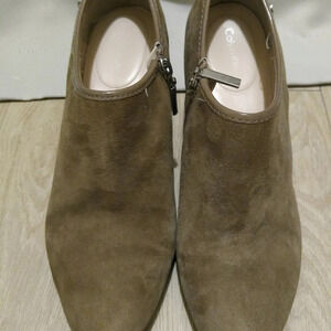 Calvin Klein Jenny Tan Suede Leather Ankle Boots